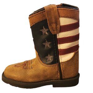 Kids Cody James USA Flag Style 43880T Western Cowboy Zip Up Boots, Size 6D